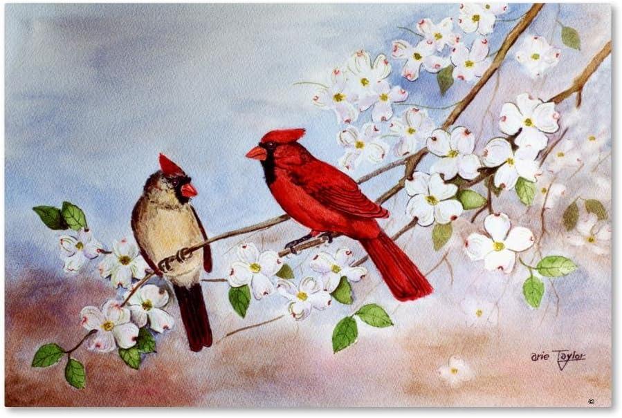 Cardinals and Dogwood Framed Canvas Art Print, 22" x 32"