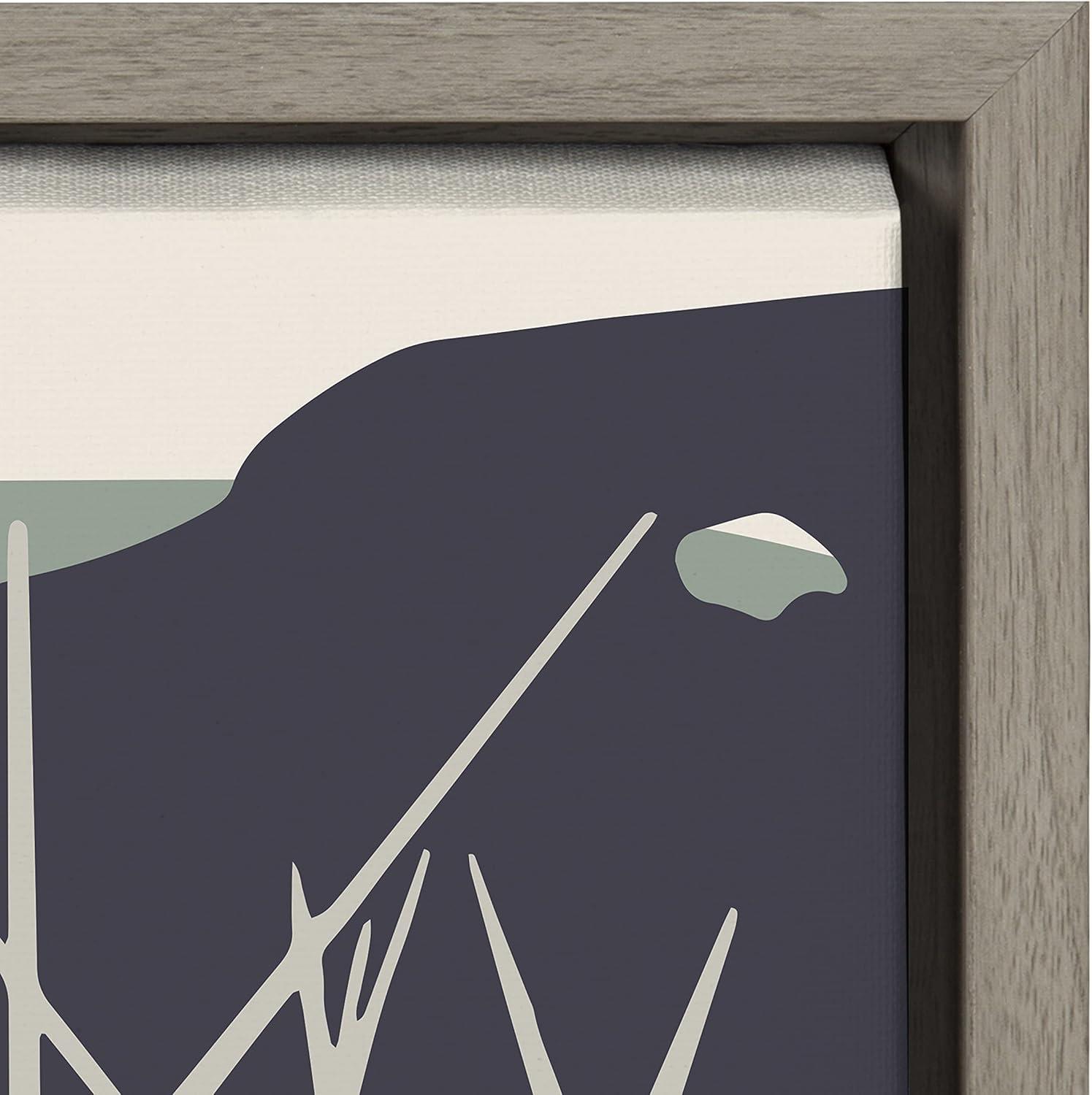 Daily Walk Marsh Abstract Landscape Canvas in Gray Frame