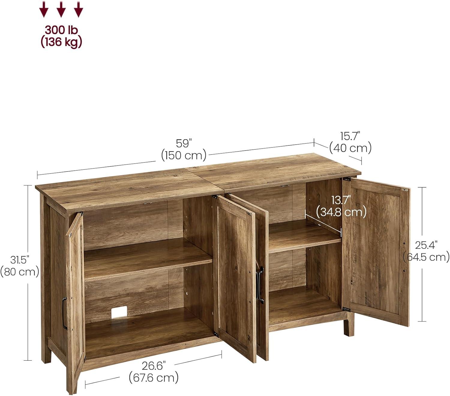 Wrought Studio™ Yvette 59"W Credenza Sideboard, Buffet Storage Cabinet
