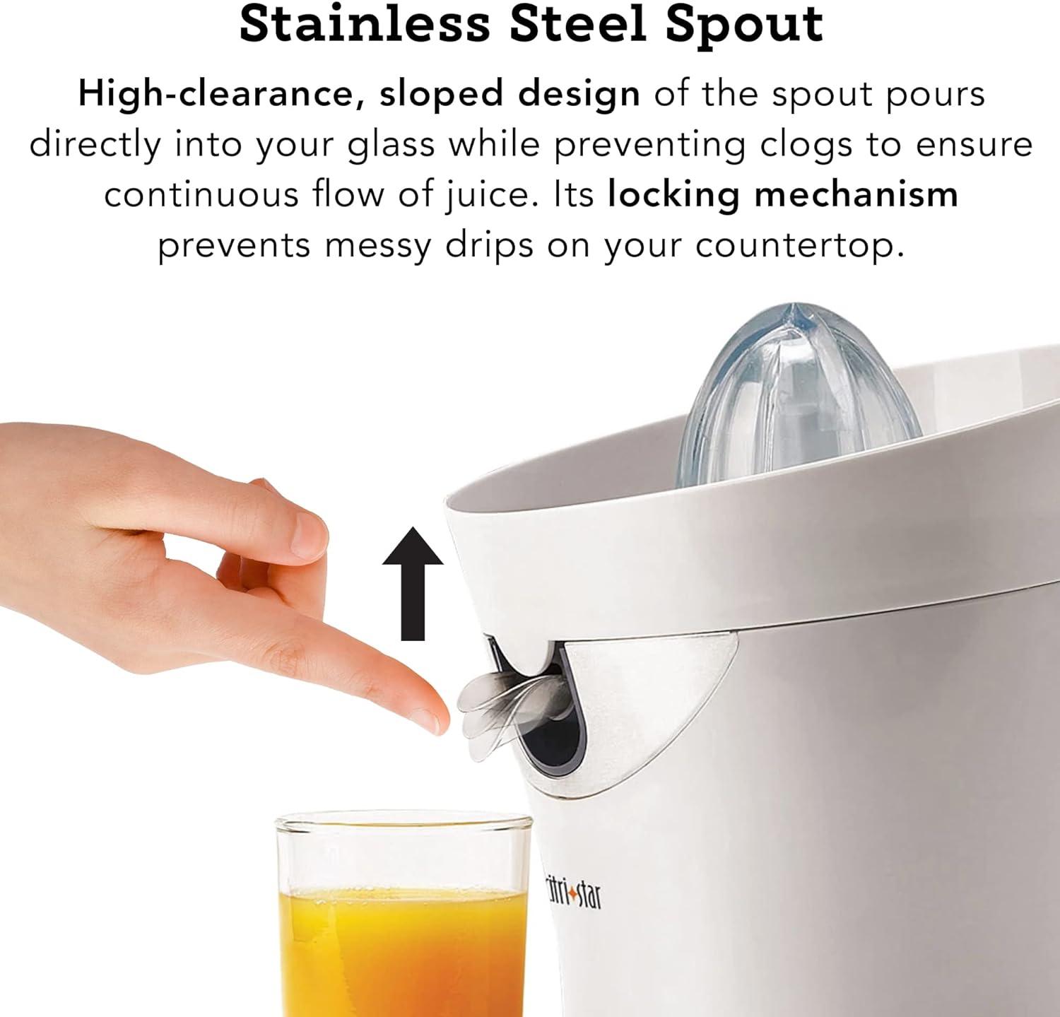 White Electric Stainless Steel Citrus Juicer