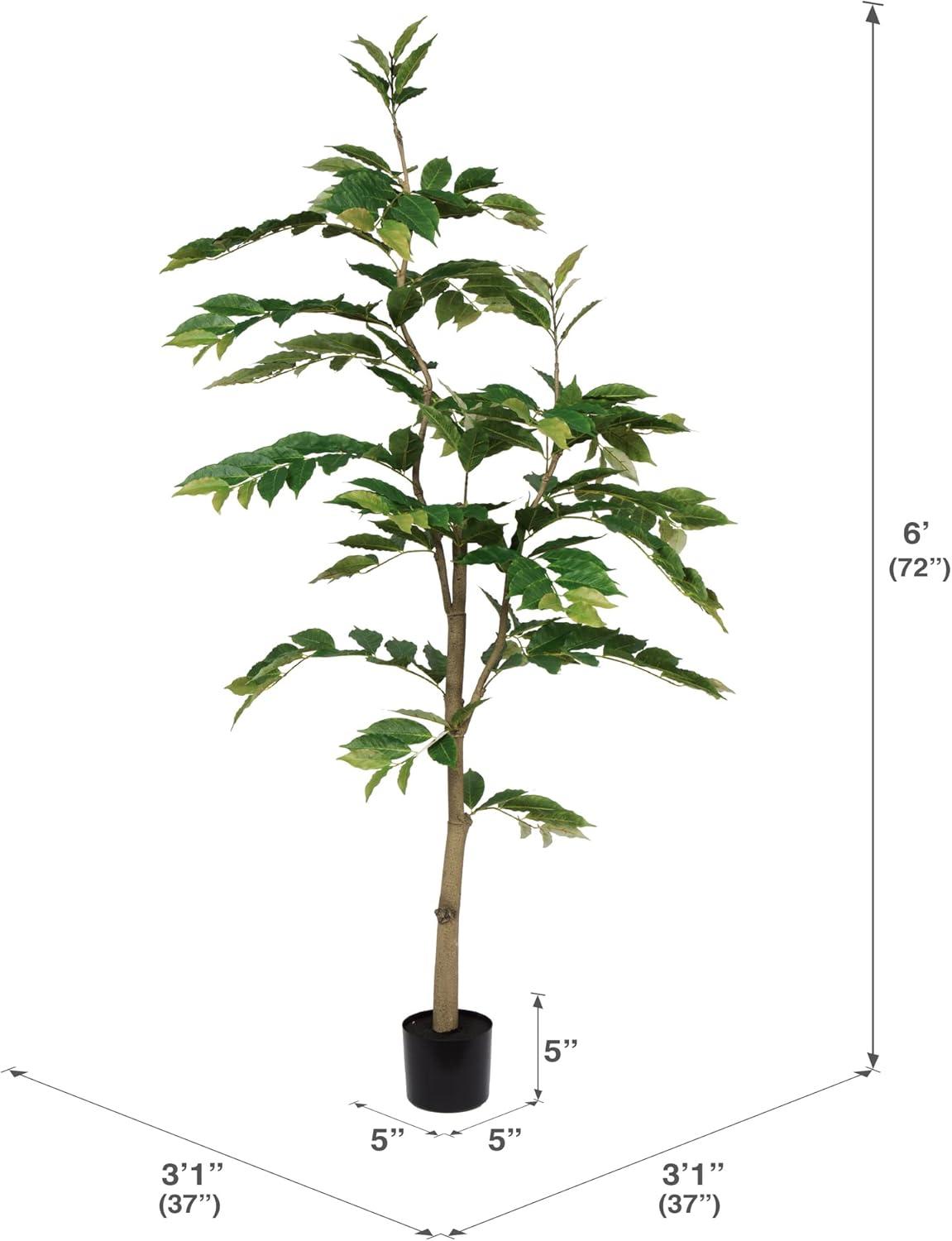 6 in. Potted N & Ina Tree with 284 Leave, Green