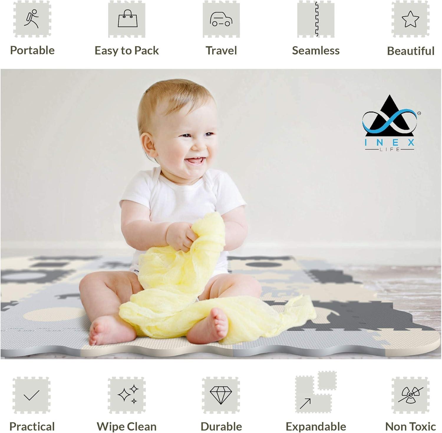 Soft Foam Baby Play Mat | Perfect Playmat for Tummy Time & Crawling - Extra Thick Padded Tiles Protect Infants & Toddlers from Hard Floors - With a Clean, Modern Design You&rsq