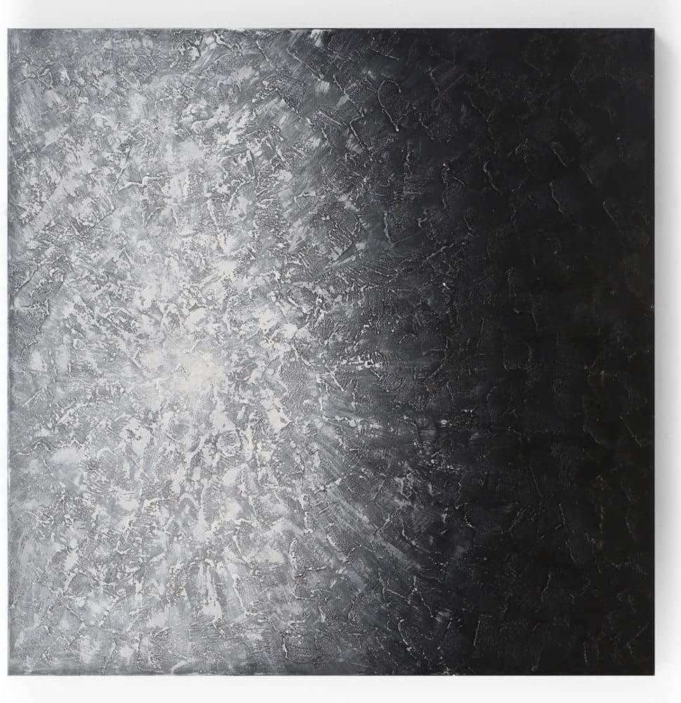 ZURI Lunar Tranquillity Modern Hand Painted Canvas Abstract Art - 60" x 60"