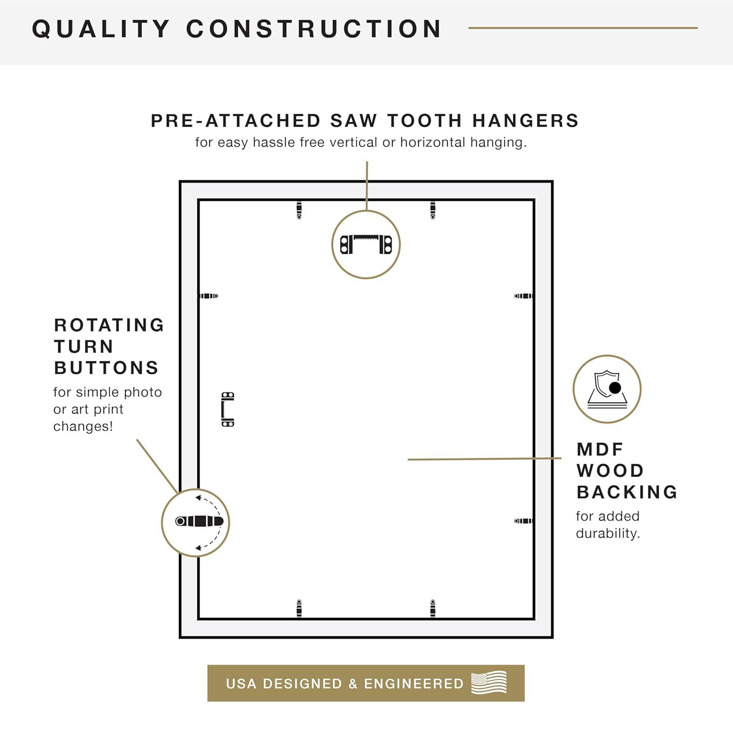 MCS Studio Gallery 16x20 Poster Frame Natural Woodgrain, Vertical & Horizontal Wall Hanging Large Picture Frame for Photos, Posters & Art Prints (1-Pack)