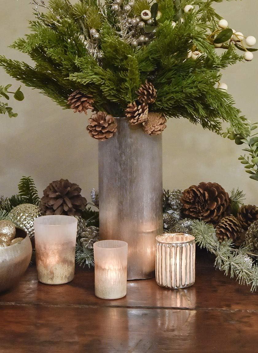 Serene Spaces Living Set Of 6 Pink Vintage Votive Holder, Tealight Holder, Stainglass Candle Holder, Ideal For Weddings, Parties, Indoor & Outdoor Events, Home Decor, Measures 2.5" Tall & 3" Diameter