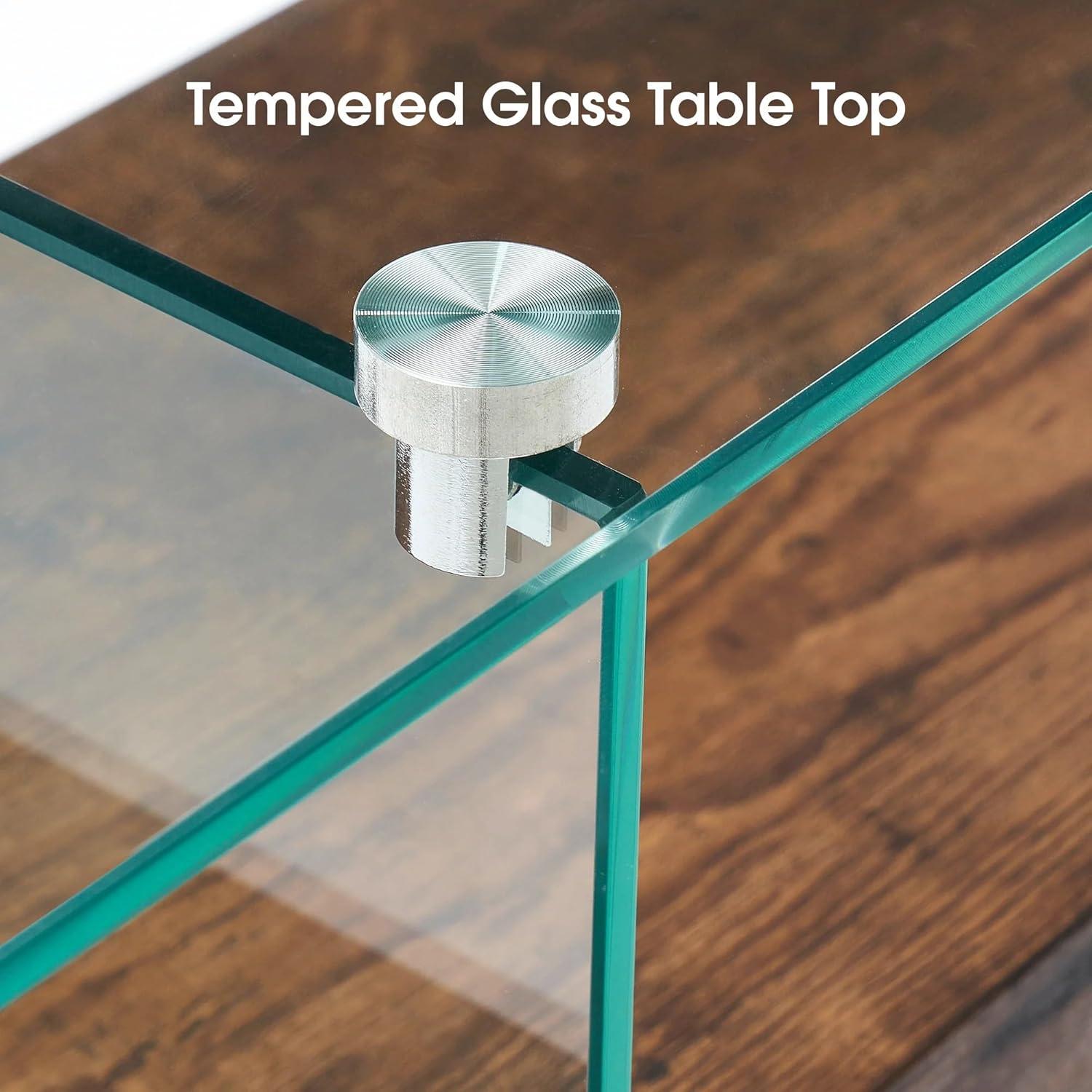 Ivinta Narrow Glass Console Table with Storage Modern Sofa Table Entryway Table Glass Writing Desk Small Computer Desk TV Table Buffet Table Modern Accent Table for Small Space Living Room Hallway