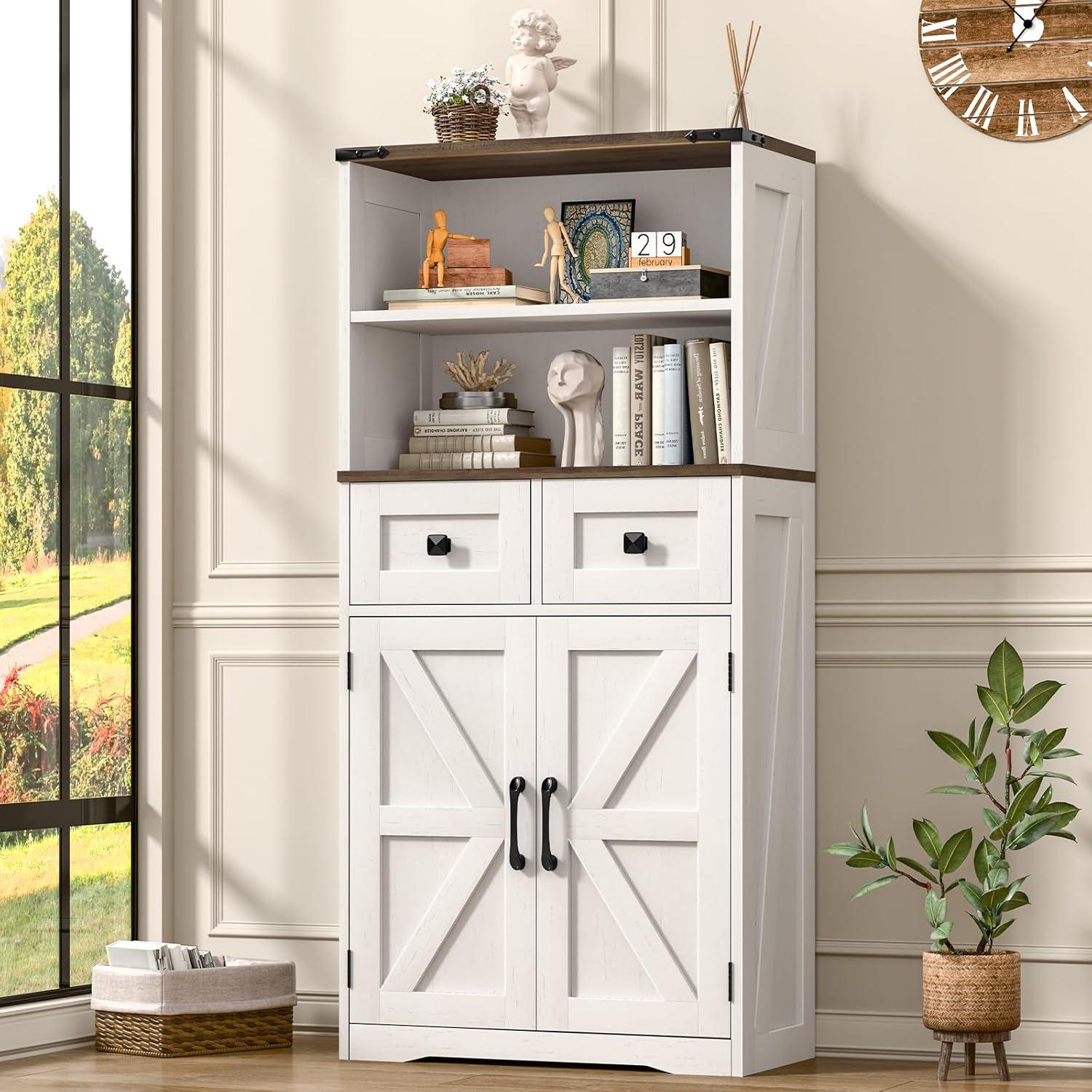 August Grove® Farmhouse Storage Cabinet For Bathroom, Kitchen, Living Room