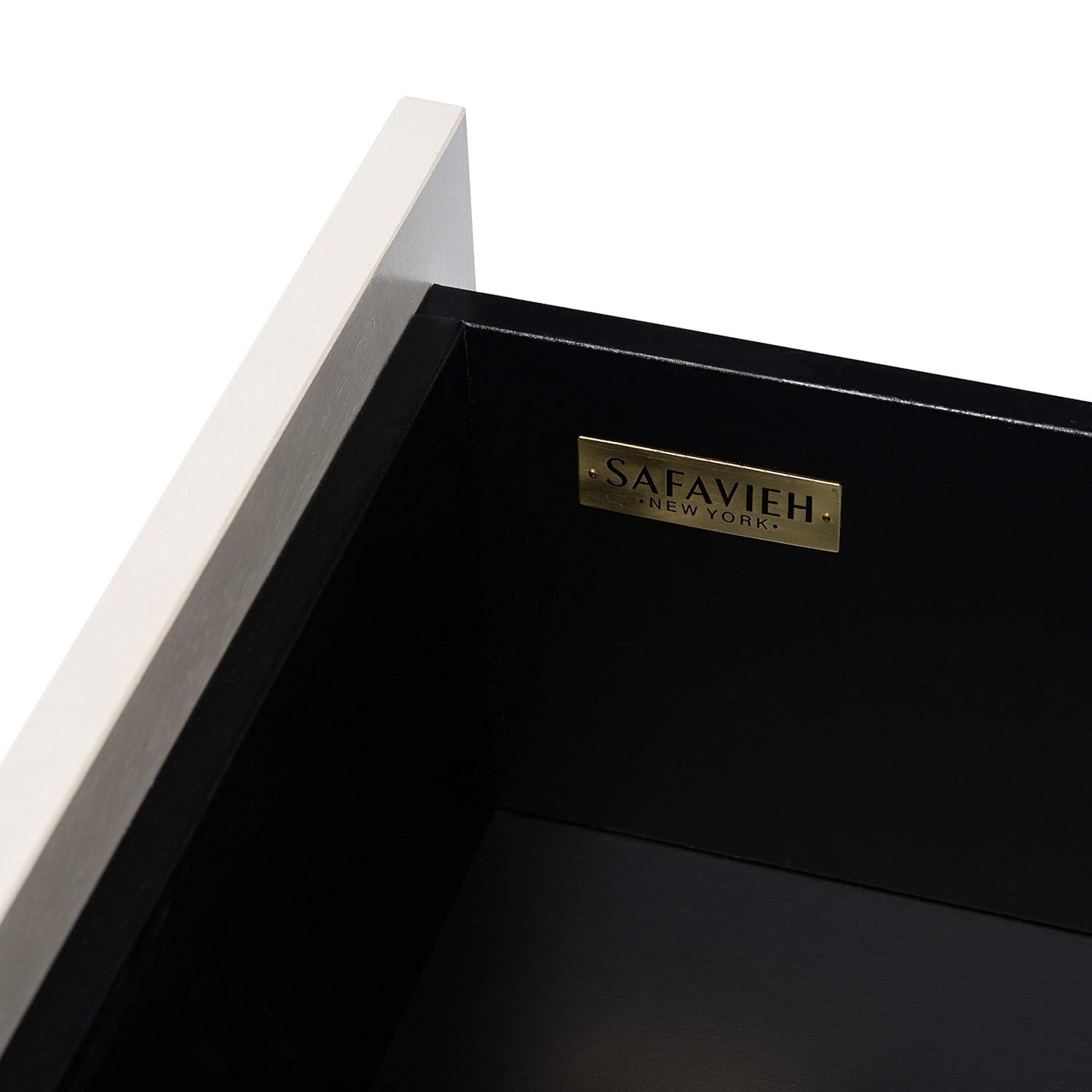 SAFAVIEH Genevieve Mid-Century Retro 3 Drawer Dresser, Black/White Washed (36 in. W x 18 in. D x 36 in. H)