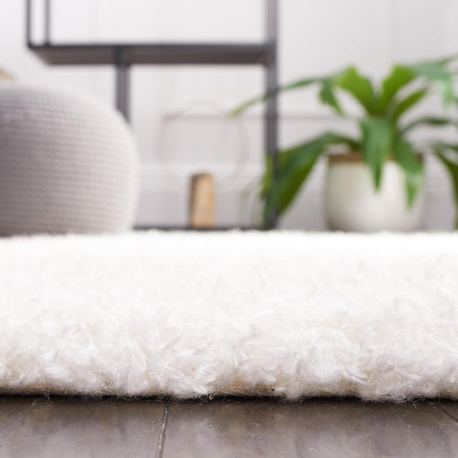 Sheep Shag SG271 Hand Tufted Indoor Area Rug - Ivory - 5'x8' - Safavieh