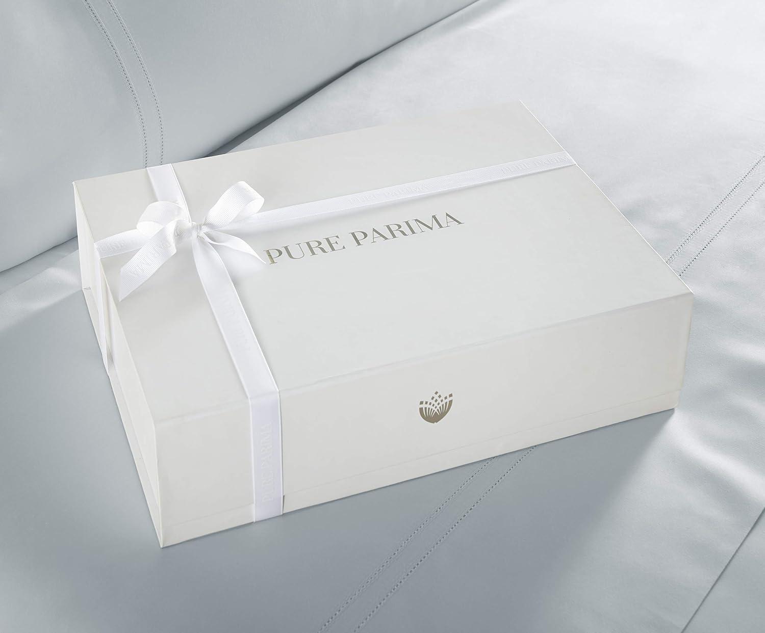 Luxury Duvet Cover Set 100% Certified Egyptian Cotton, Cool Breathable Ultra Soft Double Hem-Stitched Sateen Weave, Hidden Zipper Closure 1 Duvet Cover and 2 Pillow Shams (ICY Blue, Queen)