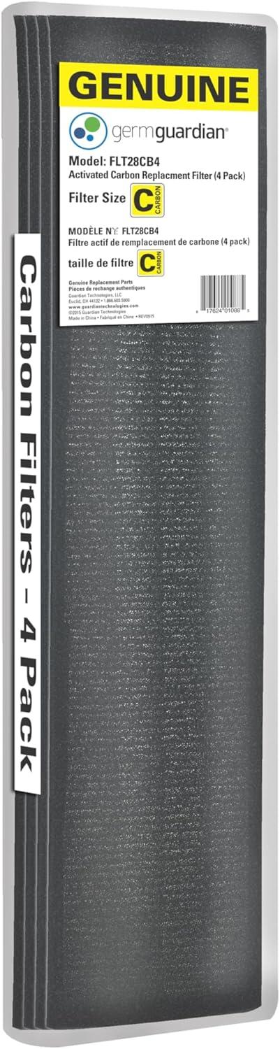 GermGuardian Air Purifier Replacement Filter, FLT28CB4, Activated Carbon, 4-Pack, AC5000 Series