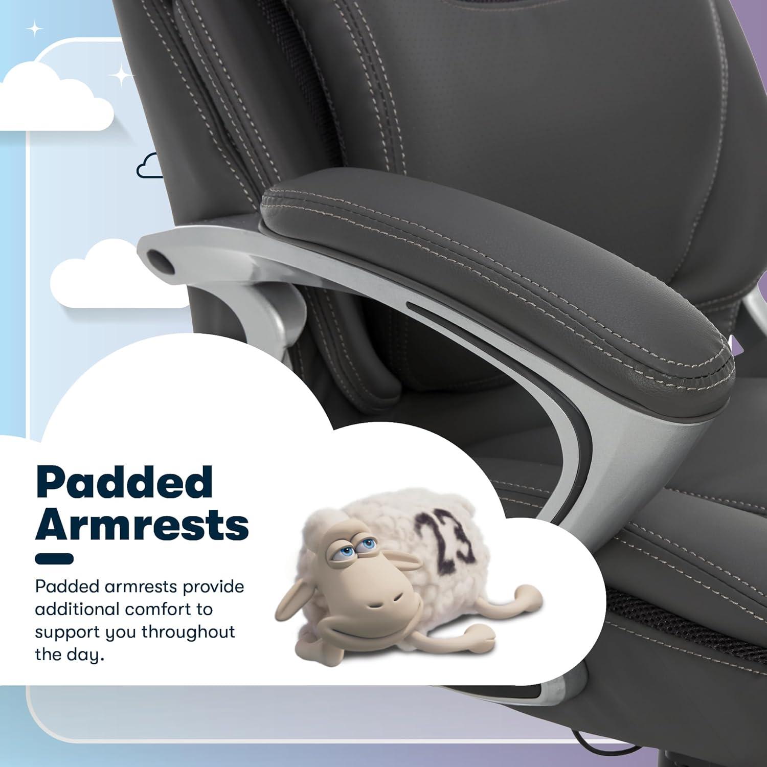 Serta Bryce Executive Office Chair with Patented AIR Lumbar Technology and Layered Body Pillows