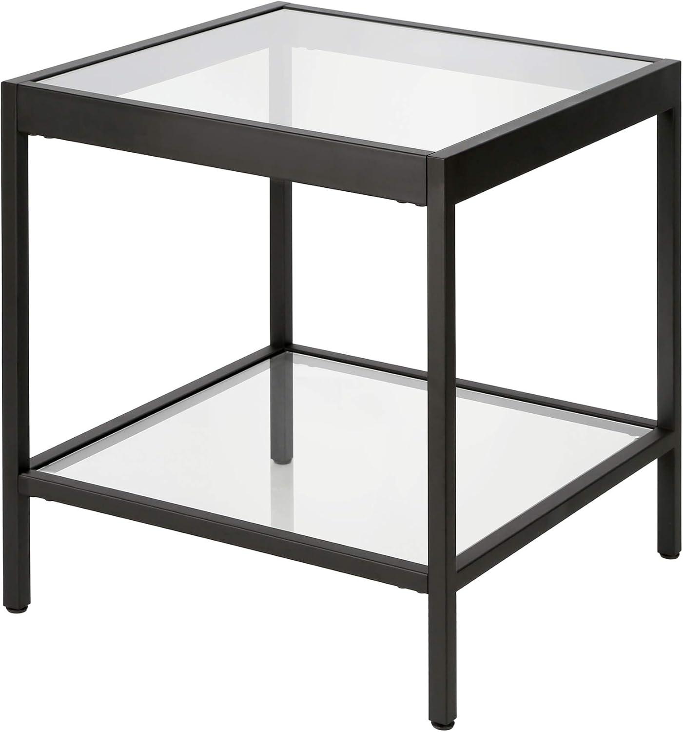 Evelyn&Zoe Alexis 20" Wide Square Side Table, Blackened Bronze