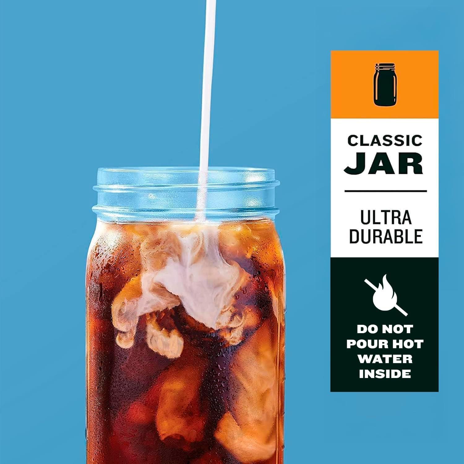 County Line Kitchen Mason Jar Cold Brew Coffee Maker, 2 Quart, with Flip Cap Lid