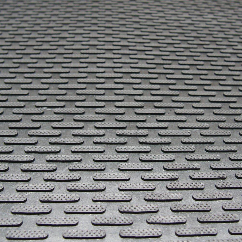 Rubber-Cal "Dura-Scraper Linear" Rubber Entrance Door Mat - Black