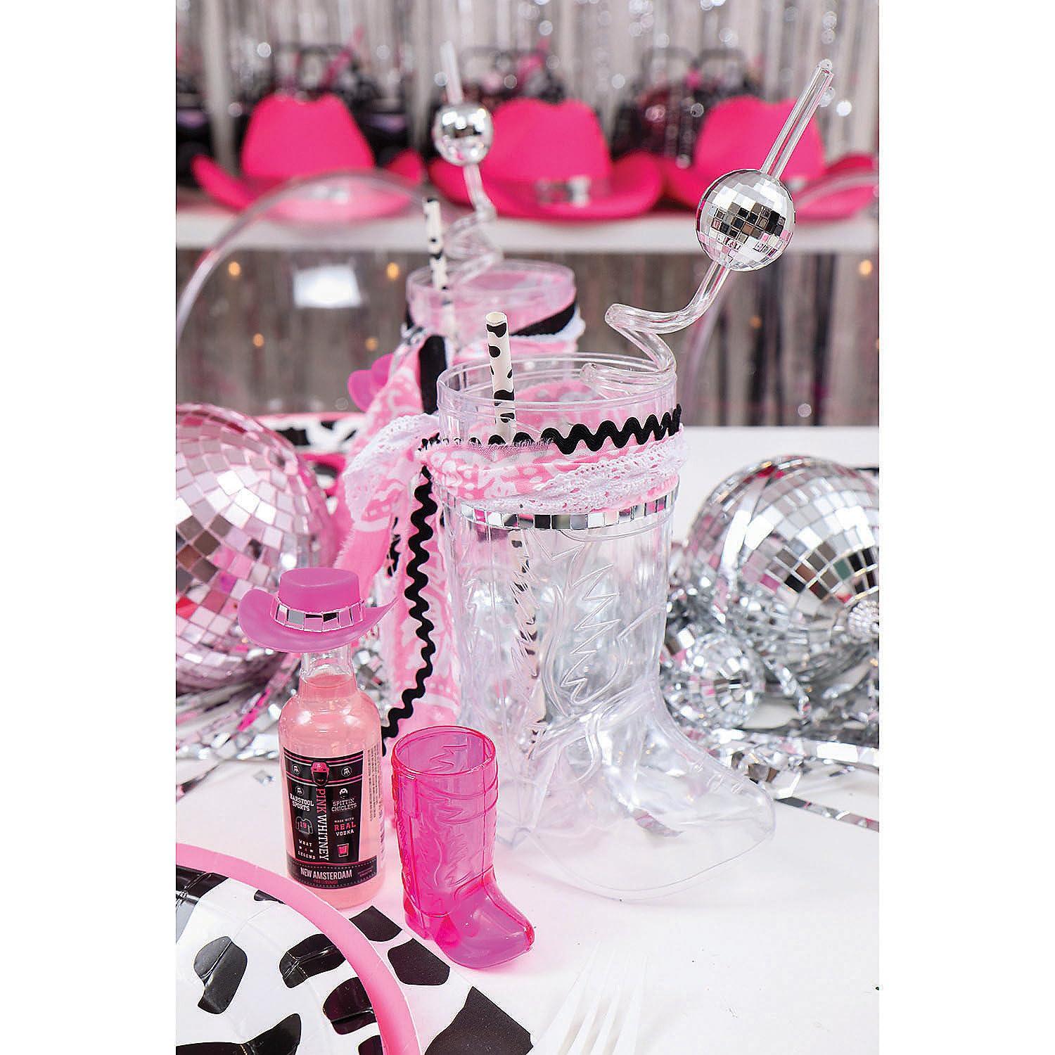 Fun Express Clear Cowboy Boot-Shaped Plastic Mugs Set of 36 - Western-Themed Parties BBQs Receptions Special Occasions - Durable Reusable Drinks & Celebrations - 17 oz Capacity 6 1/2" Tall - 36 Piece