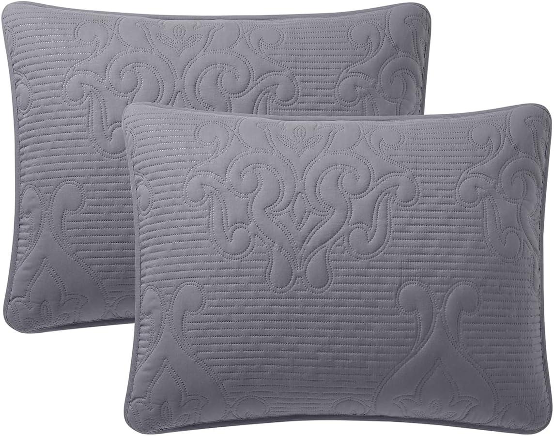 VCNY Square 3-Piece Solid Pinsonic Textured Quilt Set