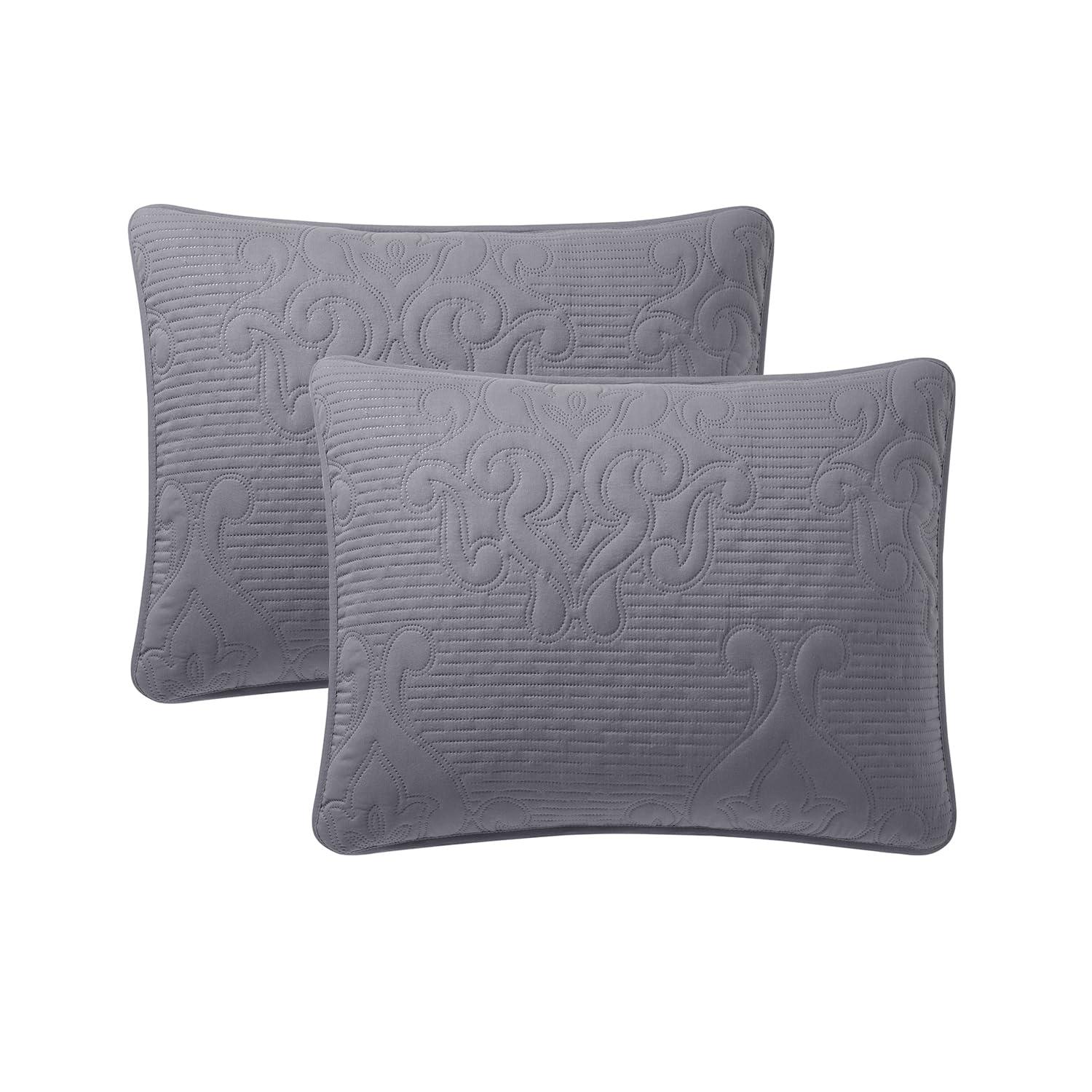 VCNY Square 3-Piece Solid Pinsonic Textured Quilt Set
