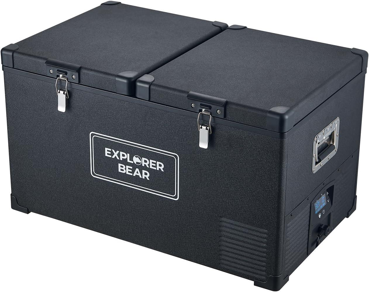 Explorer Bear 75L Black Dual Zone Electric Cooler