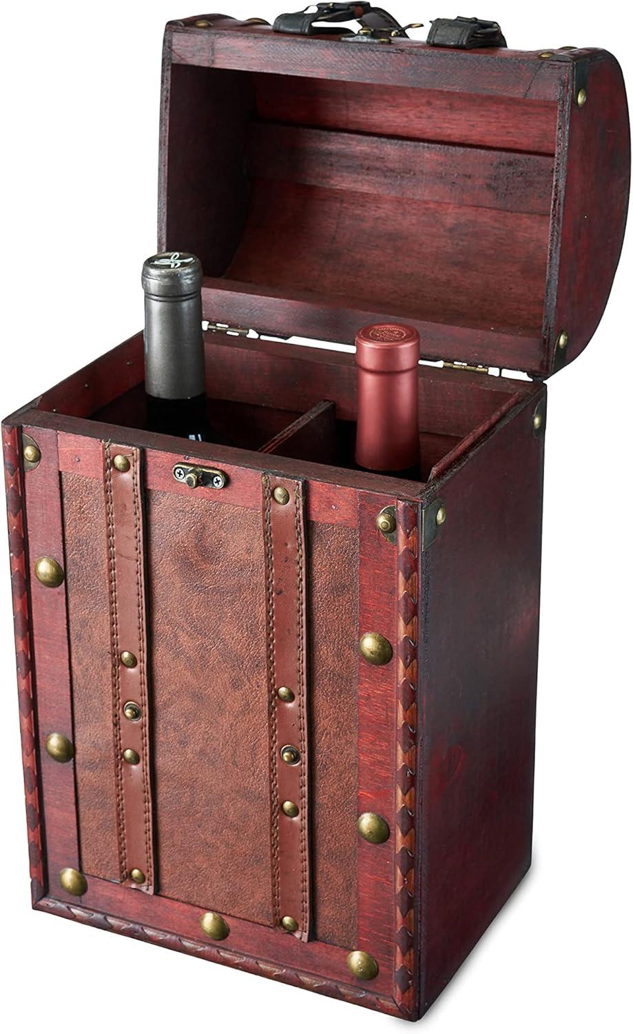 Twine Twine Chateau 2 Bottle Antique Wine Box