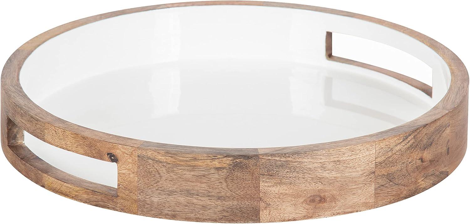 Kate and Laurel Ehrens Round Decorative Wood Tray