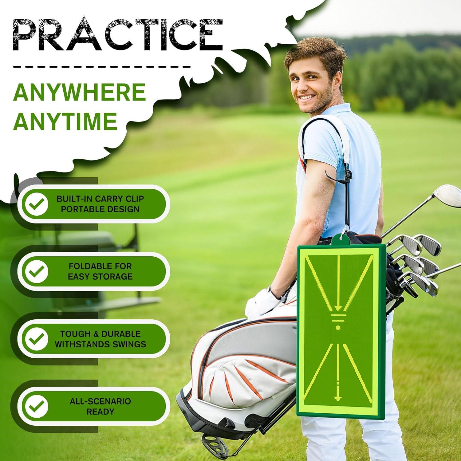 Birdie Bath Birdie Golf: Birdie Mat - Pro Premium Swing Training Mat, Analyze Swing Path & Ball Impact, Portable, Indoor & Outdoor, 19.25x12.3" Sports Accessory