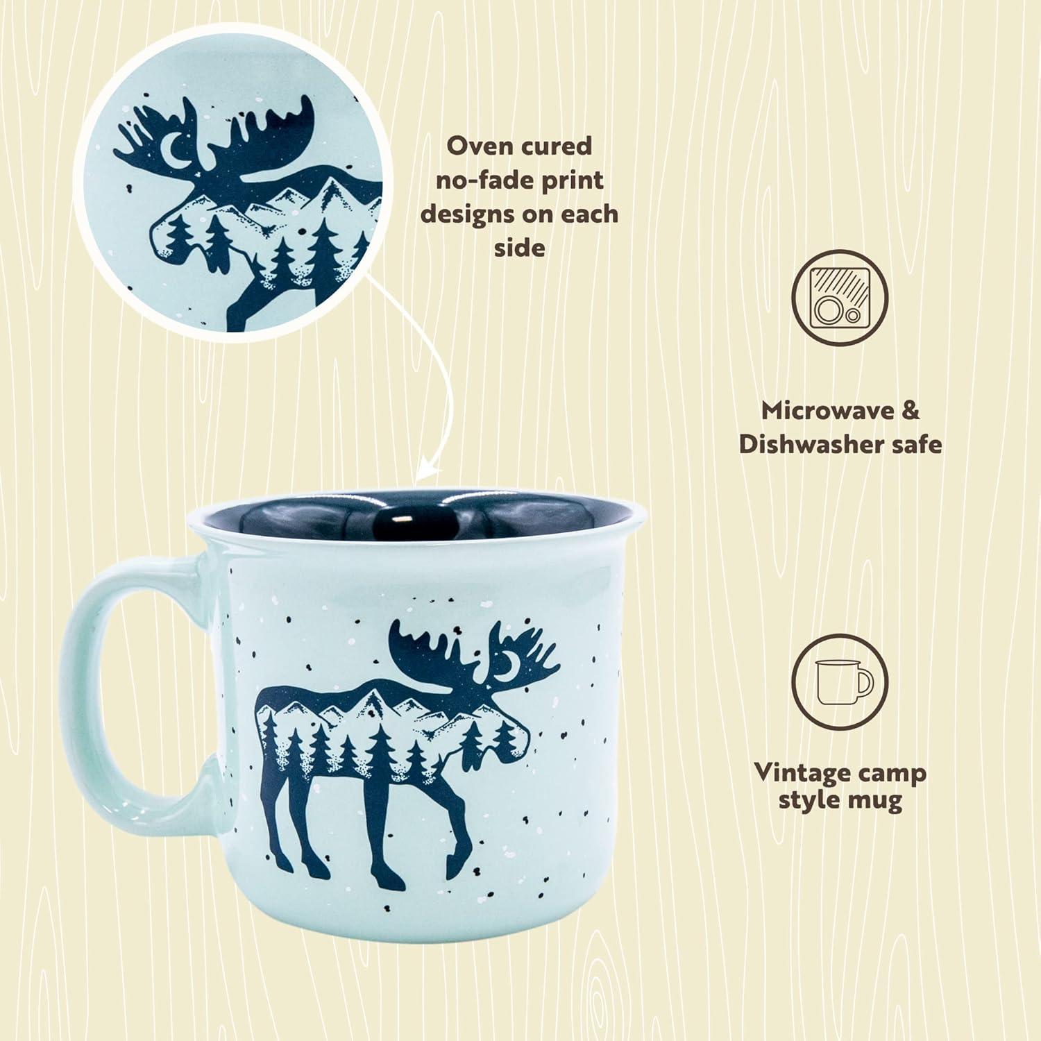 LazyOne Novelty Mugs, Ceramic Gift Mug for Family, Friends, or Coworkers (Mountain Moose)