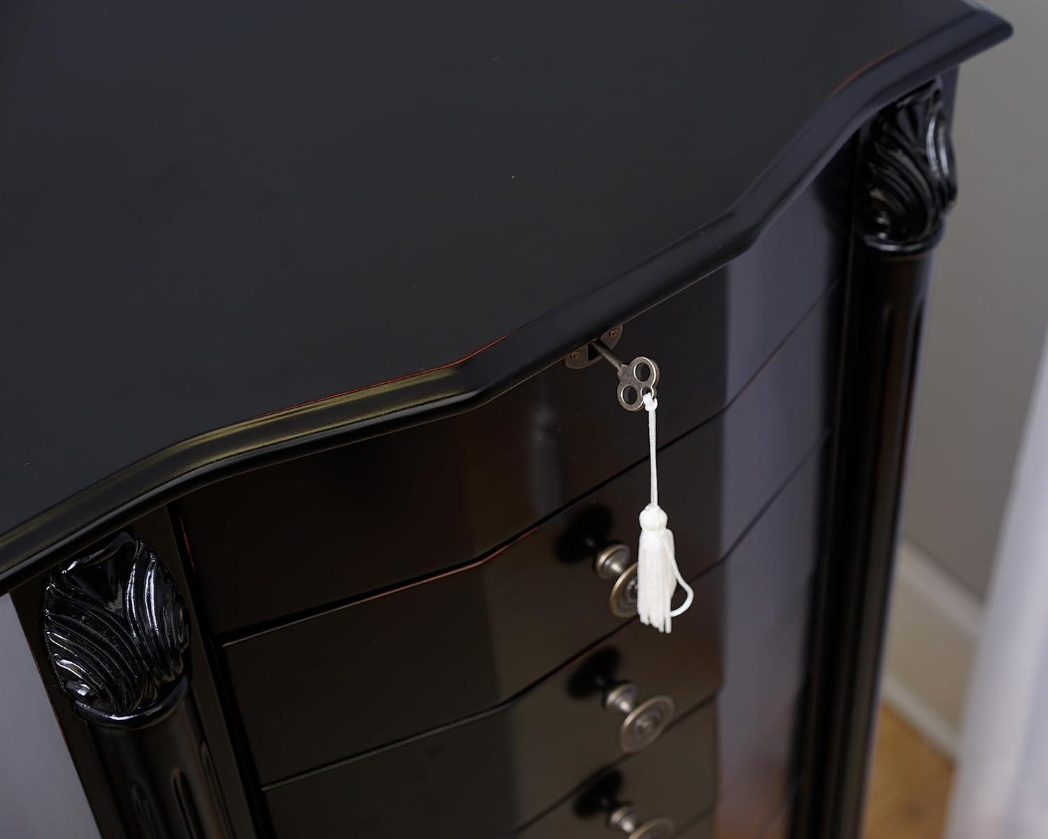 Hives and Honey Florence 8 Drawer Standing Jewelry Armoire - Rich Black
