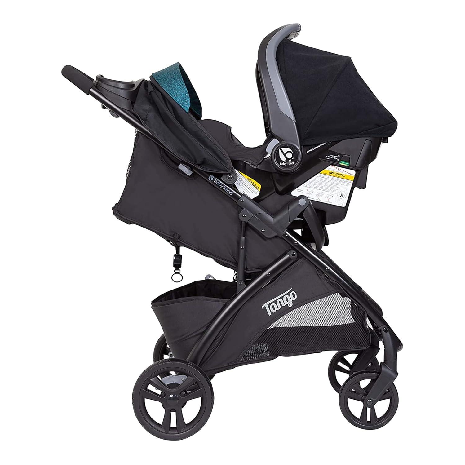Baby Trend Tango Lightweight Compact Toddler Baby Infant Travel Stroller System with Oversized UPF 50+ Protection Canopy, Veridian Teal and Black