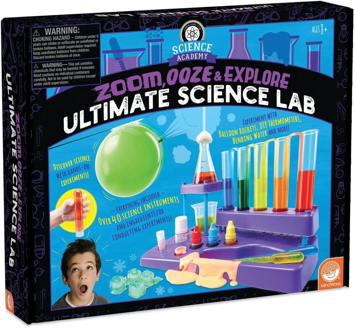 MindWare Science Academy: Zoom, Ooze & Explore Ultimate Lab 15+ Amazing Experiments for Teens & Kids Ages 8 & Up Over 40 Experiments with All Ingredients Included