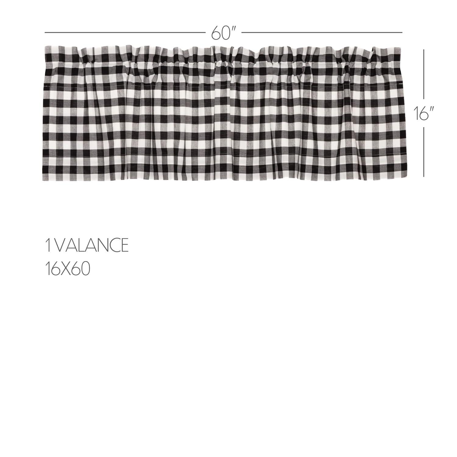 VHC Brands Annie Buffalo Check Plaid Cotton Tailored Window Valance