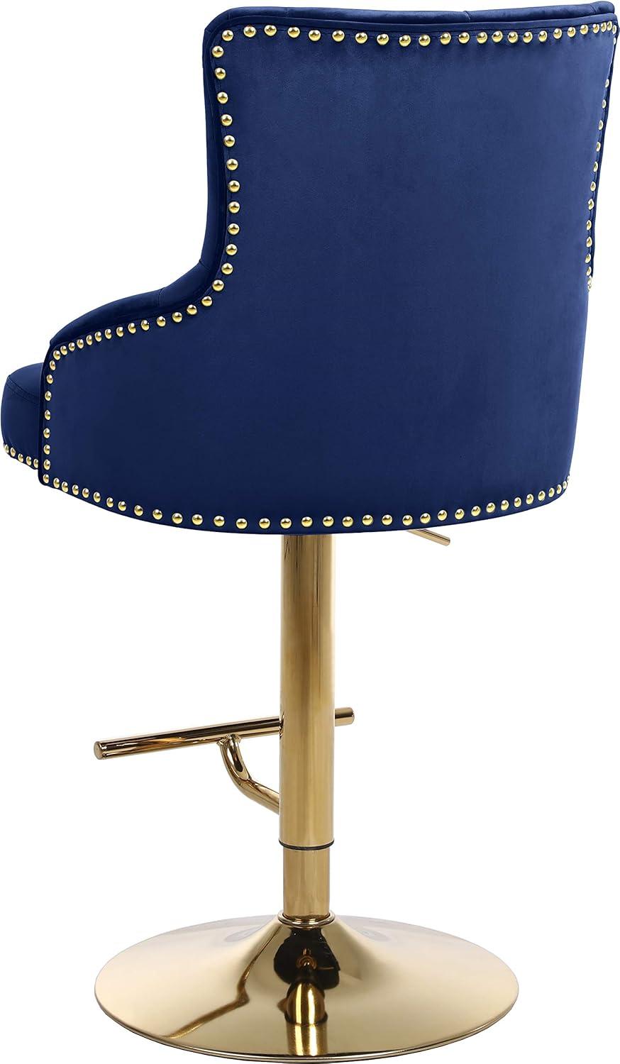 Meridian Furniture Claude Navy Velvet Adjustable Stool