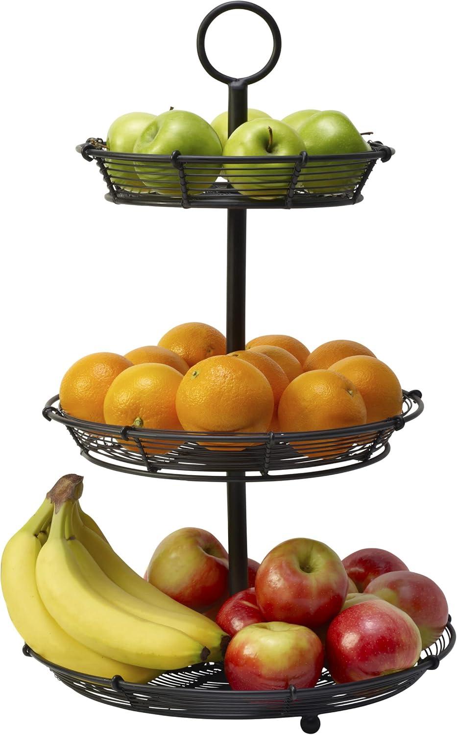 Gourmet Basics by Mikasa Gourmet Basics by Mikasa Tulsa Adjustable Pastry Serving Stand, 3-Tier, Black