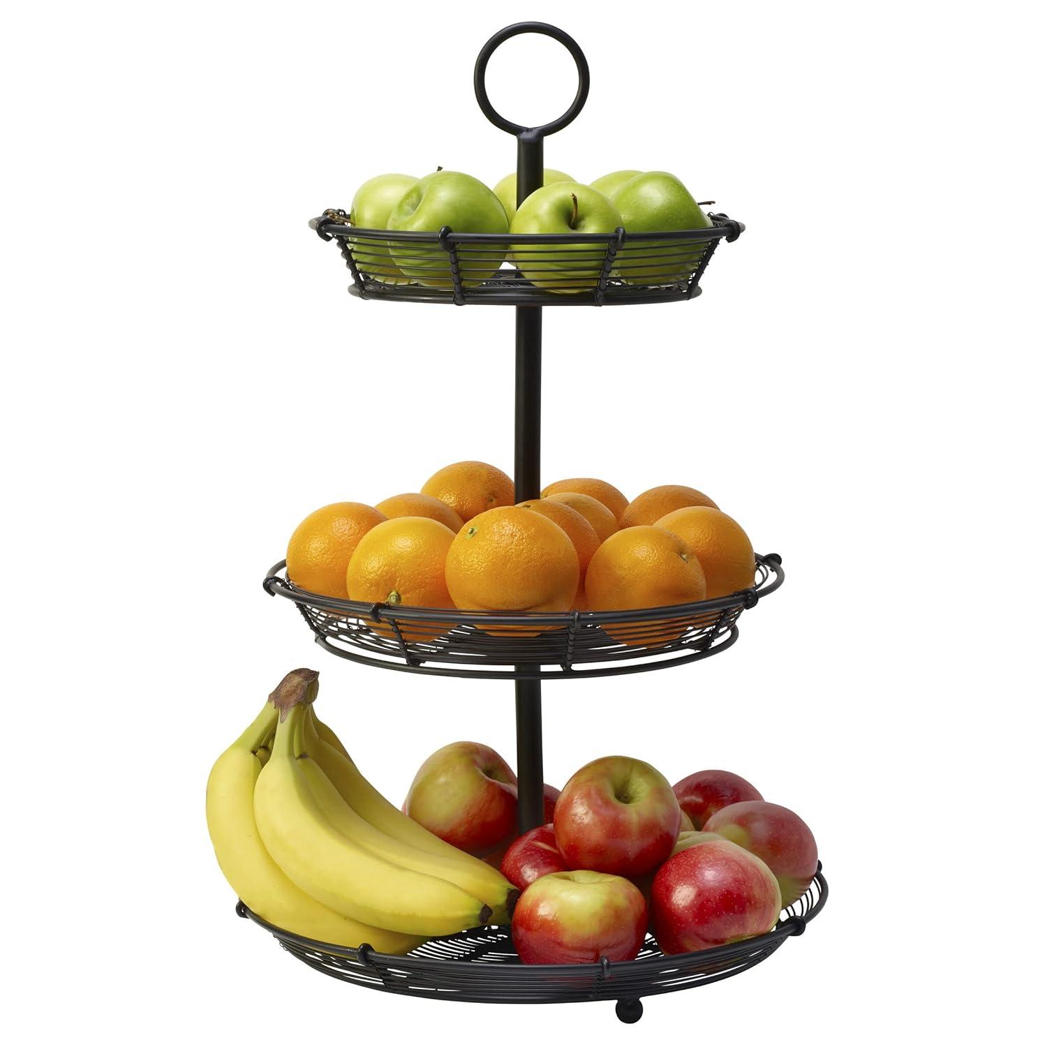 Gourmet Basics by Mikasa Gourmet Basics by Mikasa Tulsa Adjustable Pastry Serving Stand, 3-Tier, Black