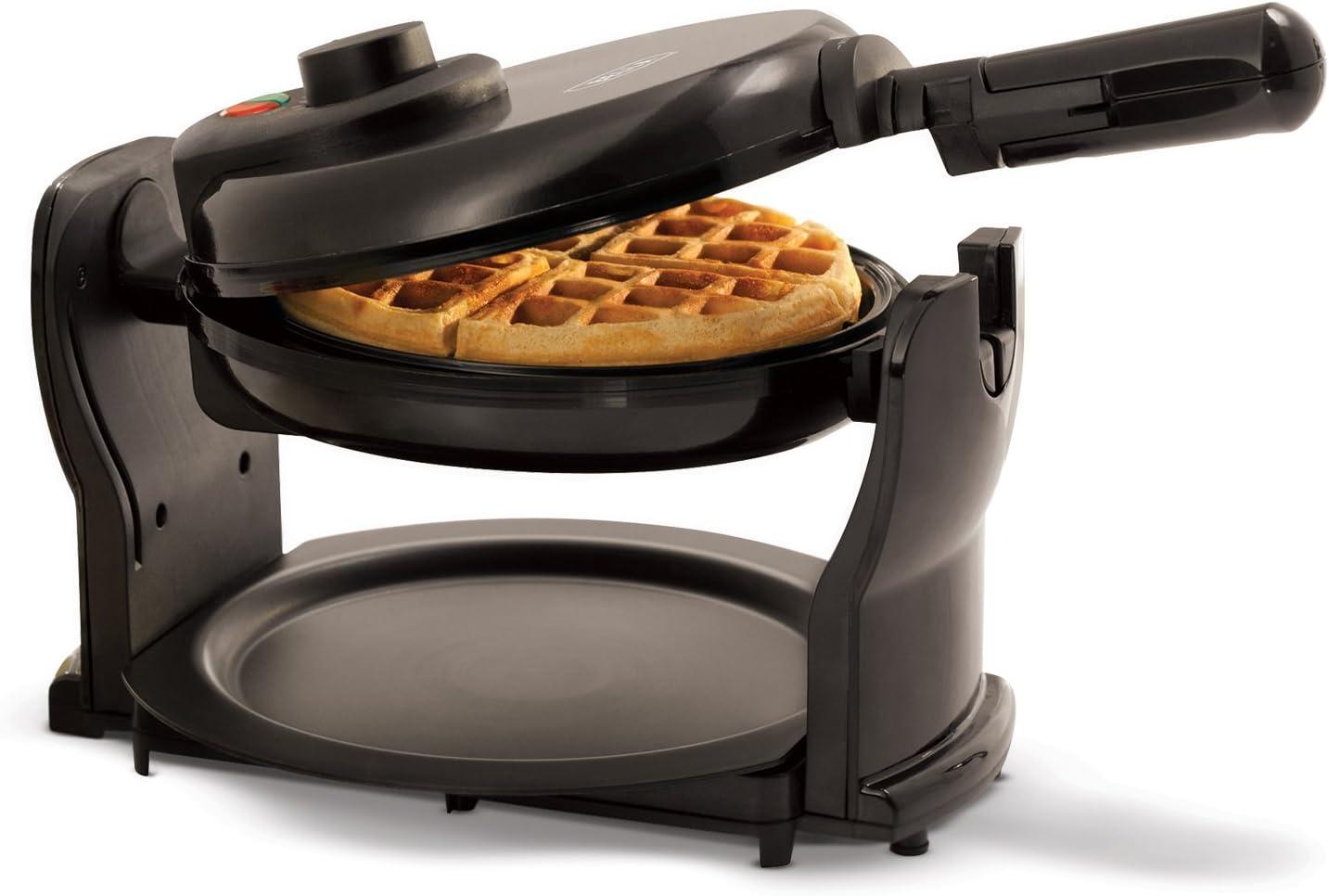 Classic Rotating Belgian Waffle Maker With Nonstick Plates, Removable Drip Tray, Adjustable Browning Control And Cool Touch Handles