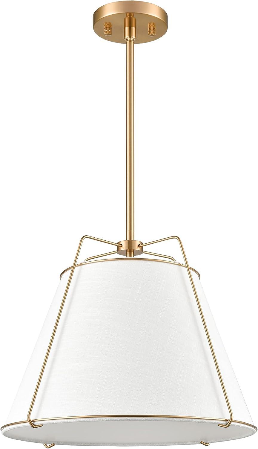 Light Society Emilio 15" Chandelier in Antique Brass/White