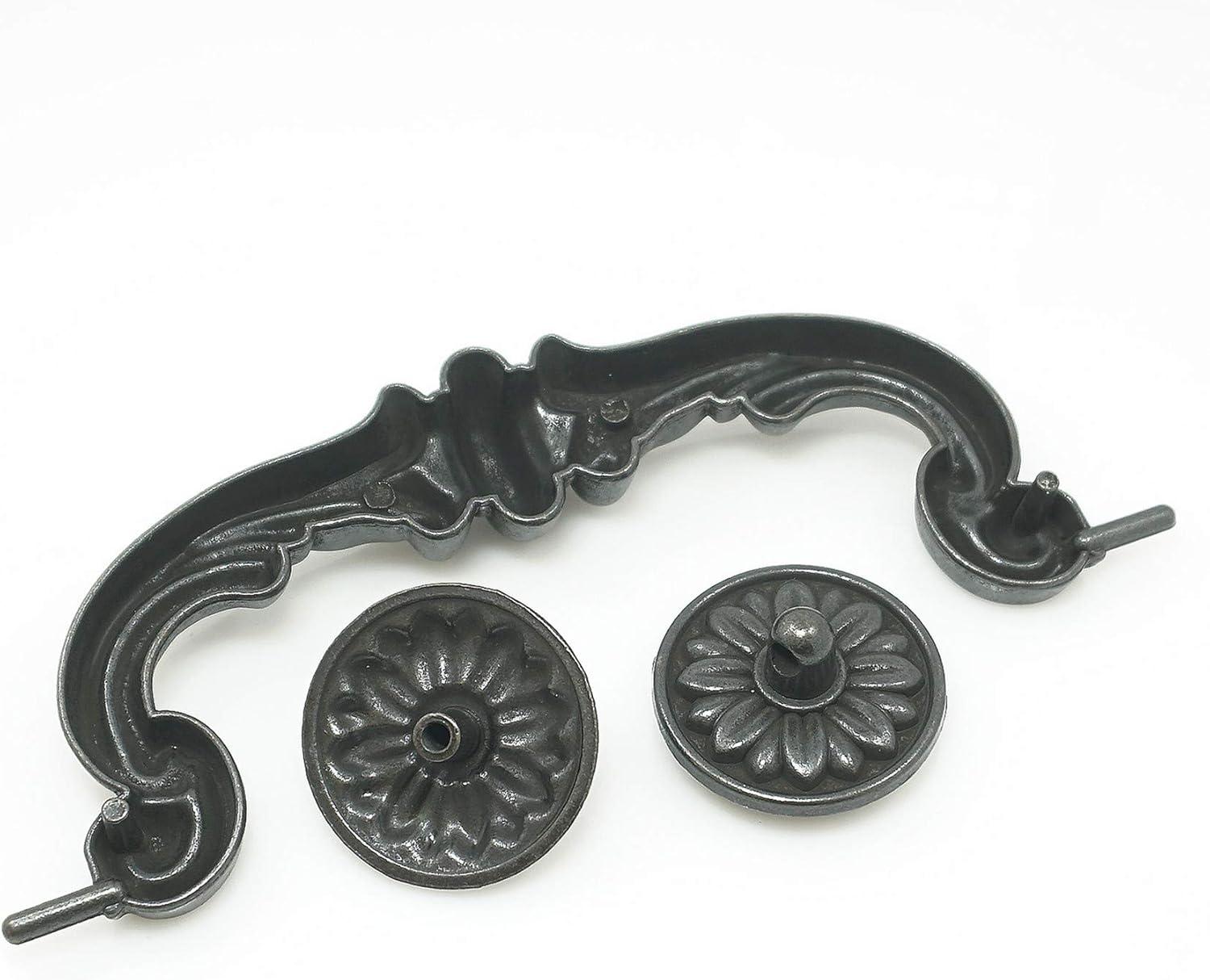 6 Pack 6" Centers Vintage Large Drop Bail Dresser Pull Handle Swing Drawer Pulls Rustic Antique Black Kitchen Cabinet Pull Handle Hardware 150 mm