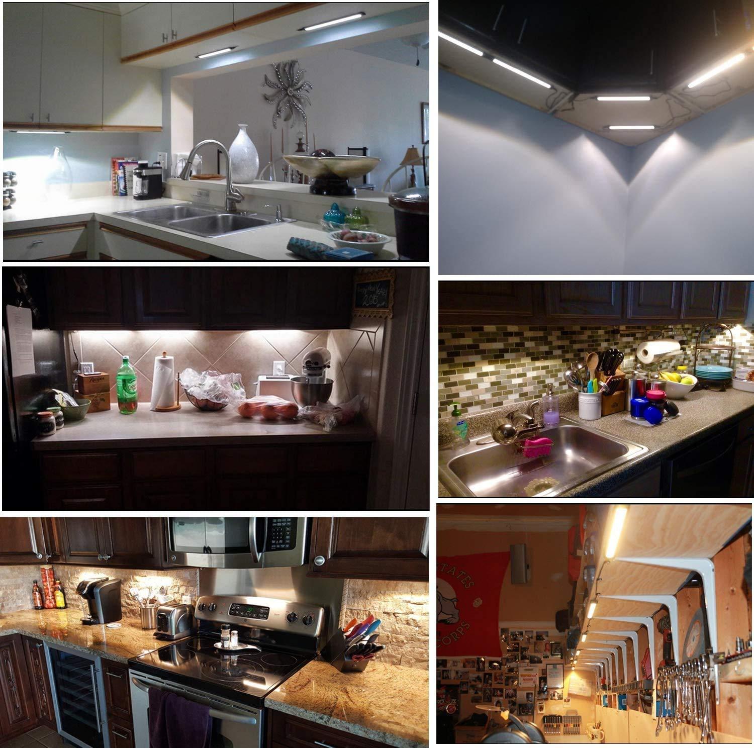 ANTOTEN LED Under Cabinet Lighting Kit - 6 Panel Rigid Bar with Dimmable Switch