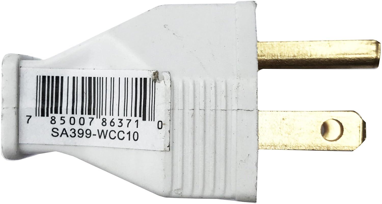 White Thermoplastic 15-Amp 125-Volt Two Pole Plug