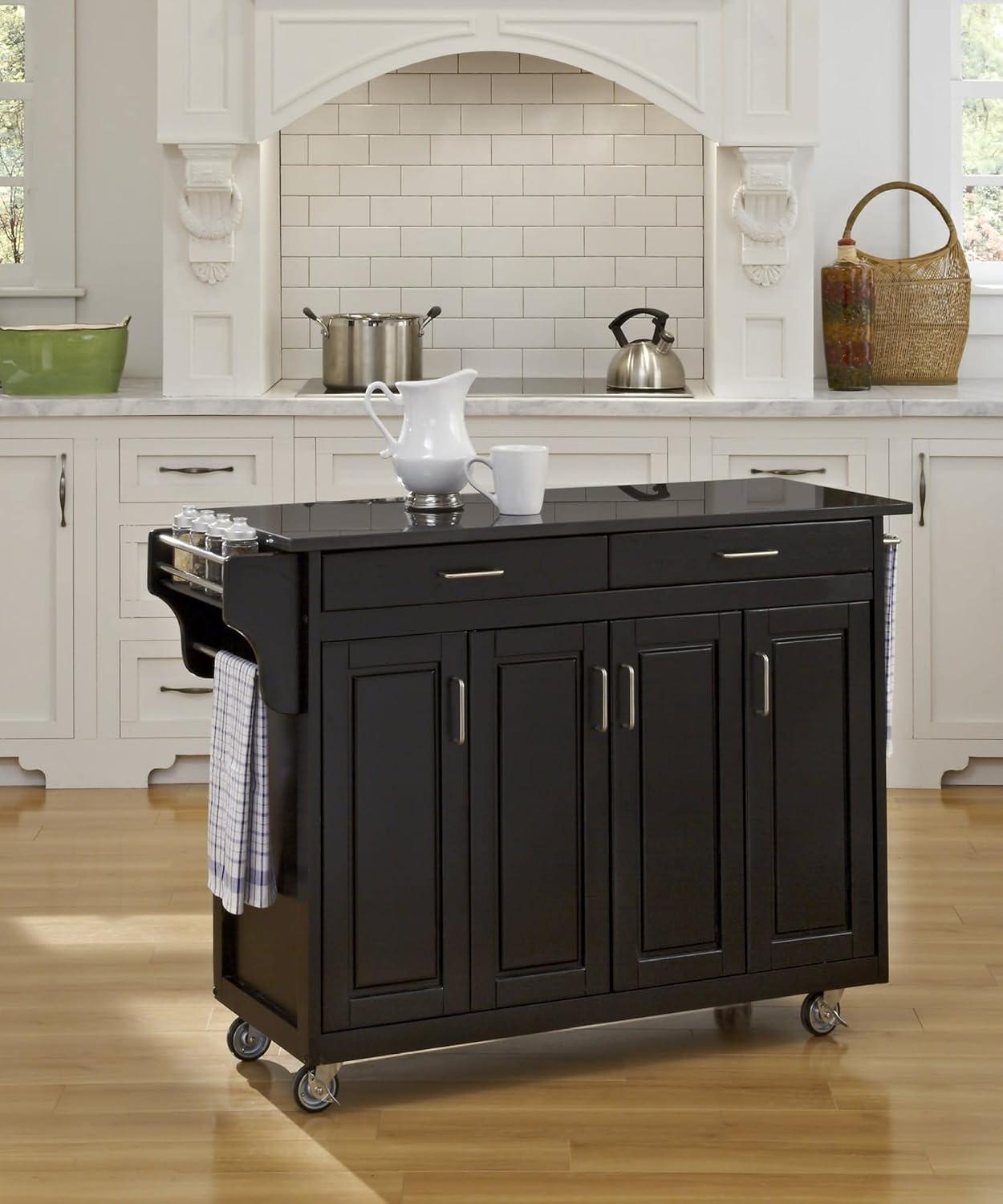 Homestyles Create-a-Cart Wood Rolling Kitchen Cart in Brown