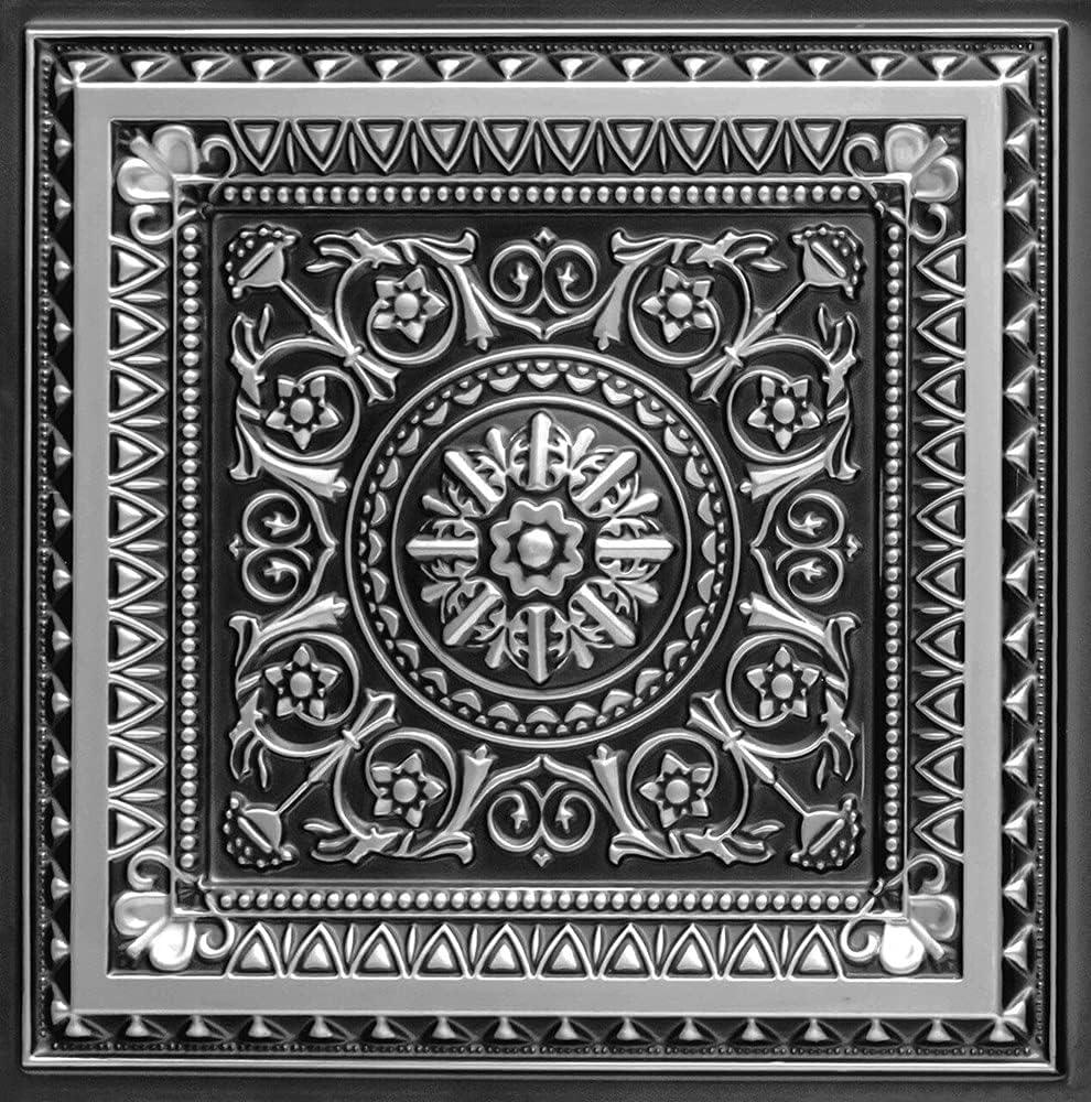 Marseille 24'' W Textured PVC Drop-In Ceiling Tile In Antique Gold