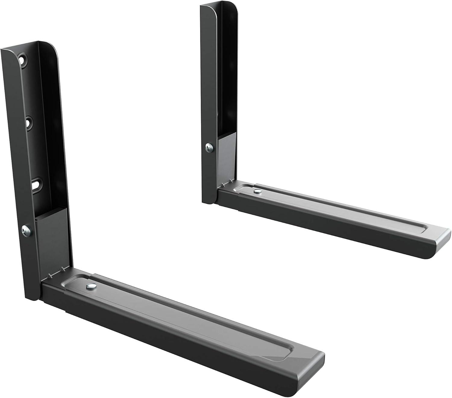 Black Adjustable Steel Wall-Mounted Microwave Brackets