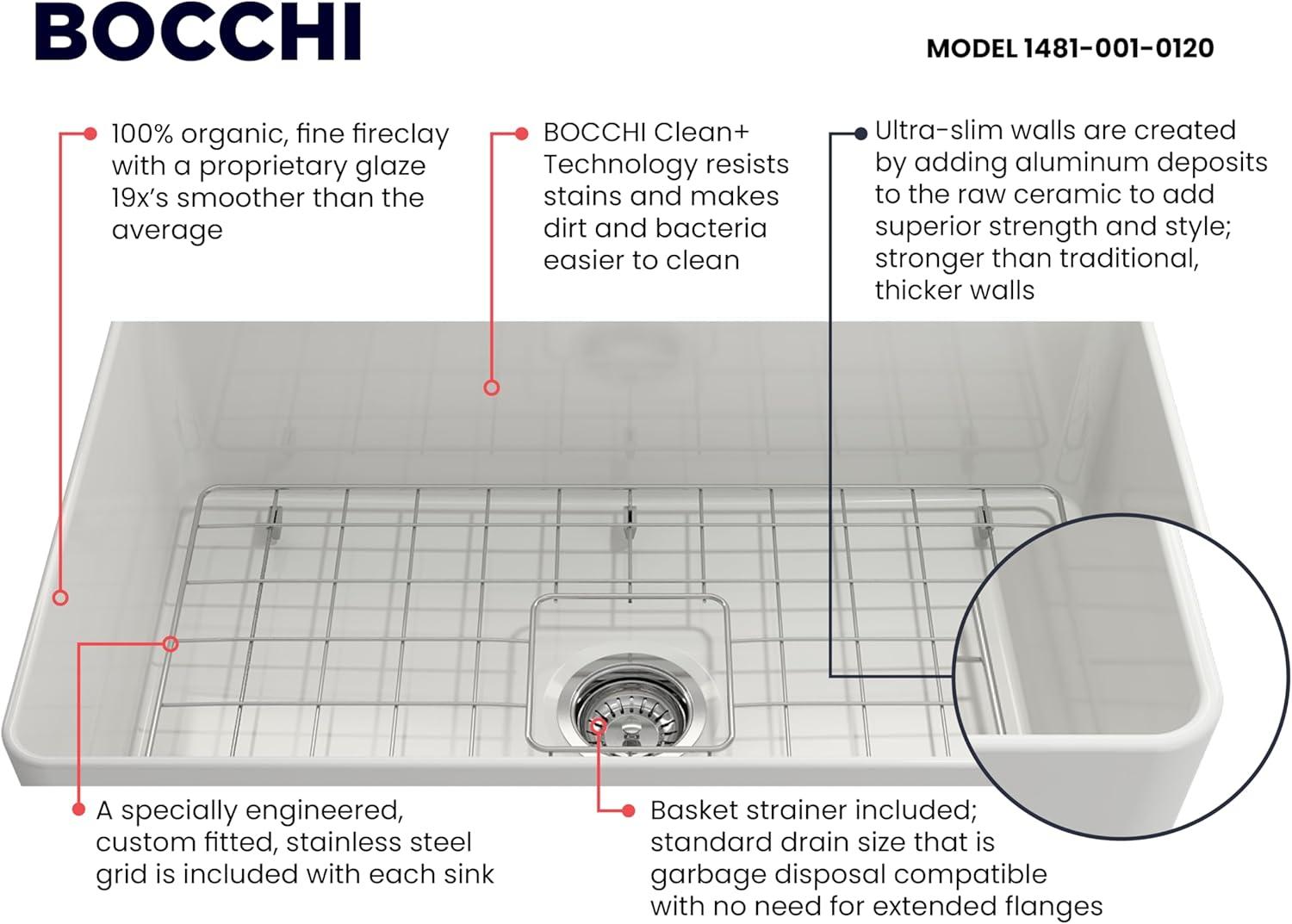 Aderci 30'' L Farmhouse Apron-Front Fireclay Kitchen Sink