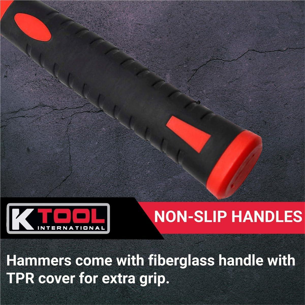 K-Tool LK18120501 6pc Hammer Set | 16oz. & 32oz. Ball Hammers