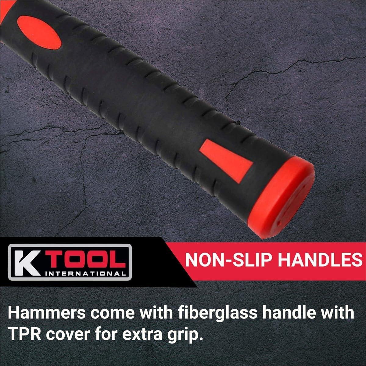 K Tool 71770 6 Piece Hammer Set, Carbon Steel, Ergonomic Handles