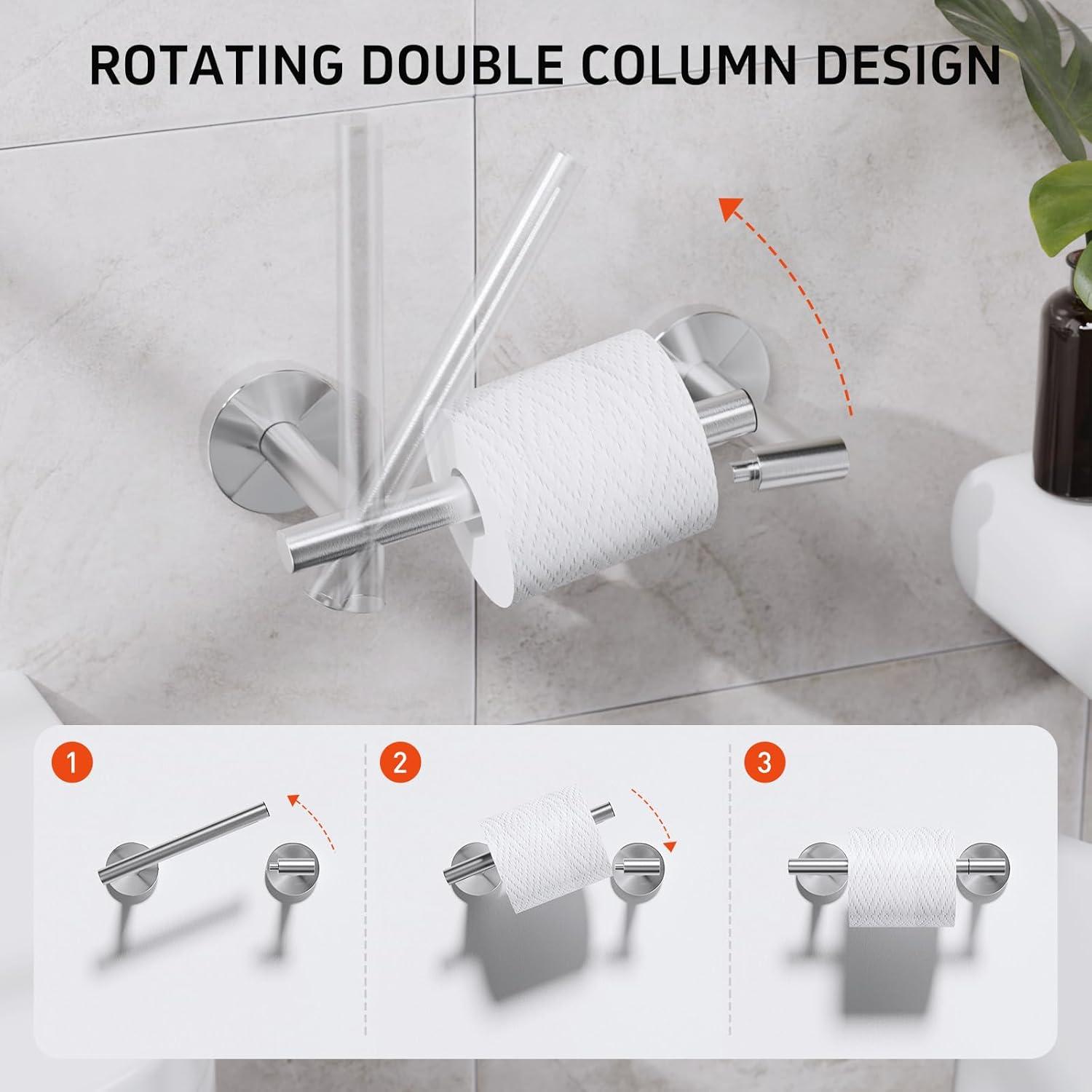 Brushed Nickel Stainless Steel Wall Mounted Toilet Paper Holder