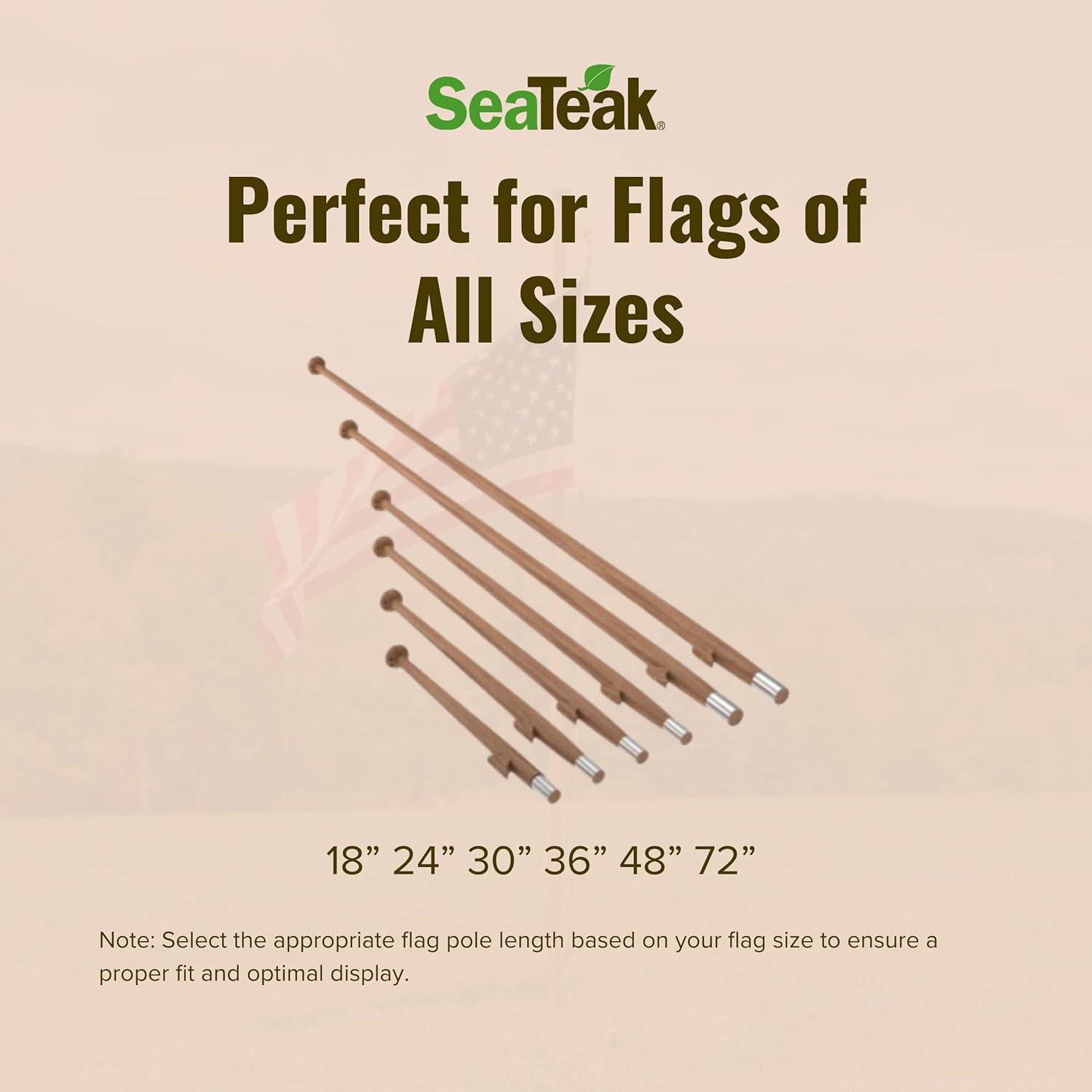 Durable Teak Wood 24" Traditional Flag Pole