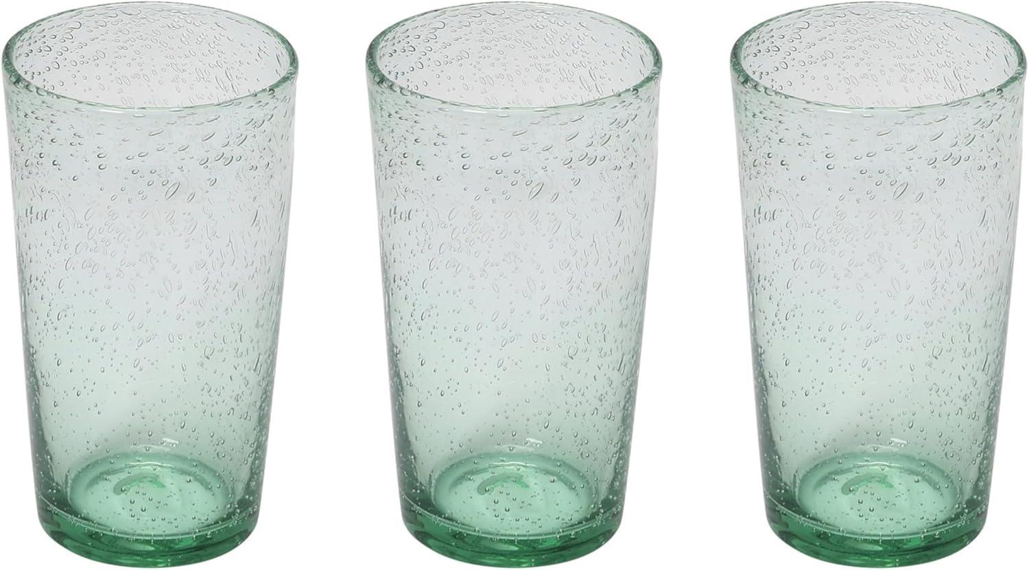 Clear Bubble Glass Drinking Tumblers Set of 3