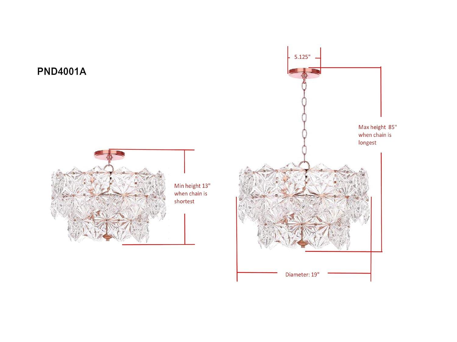 Sia 4 Light 19" Pendant - PND4001 - Clear/Copper - Safavieh