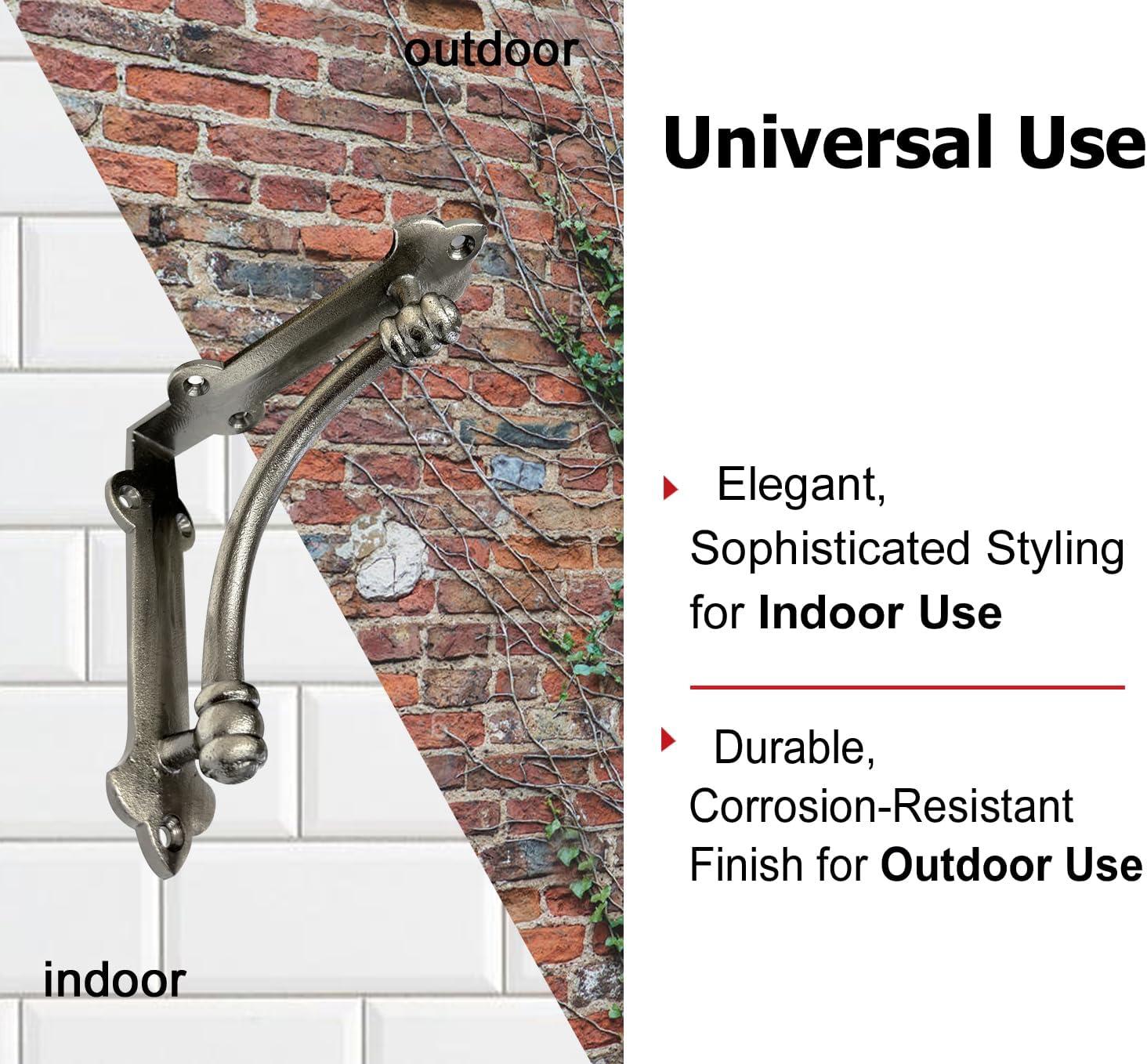 NACH Decorative Shelf Brackets, 4 Pack of 5.25 x 1.25 x 5.25 inch Antique Metal Cast Iron Shelf Brackets - Decorative Brackets for Mounting - Industrial Style Brackets